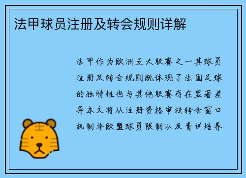 法甲球员注册及转会规则详解